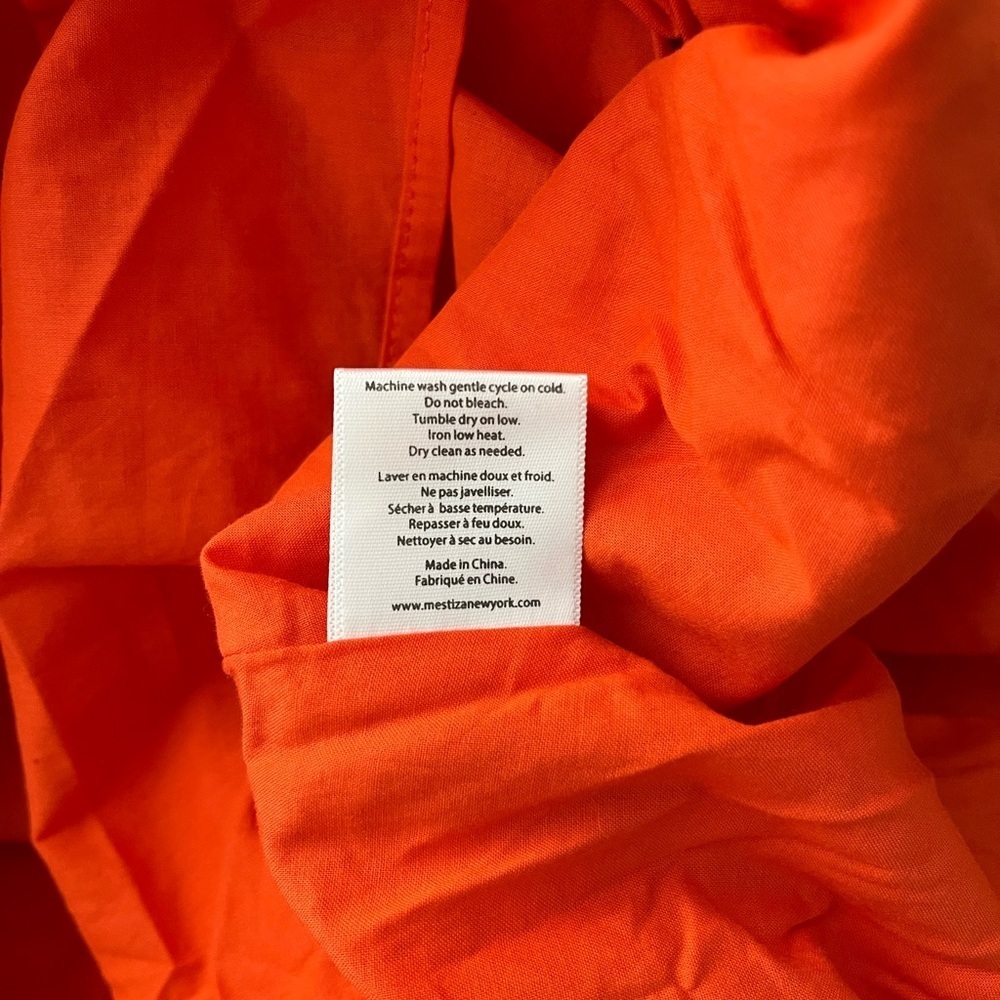 Mestiza New York Belted Orange Tiered Midi Dress, Size XS NWT - Picture 3 of 9